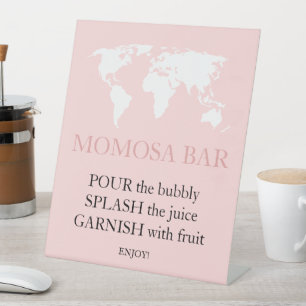 Momosa Bar Travel Passport Reisekarte Kinderdusche Sockelschild