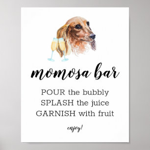 Momosa Bar Watercolor Dackel Themenzeichen Poster