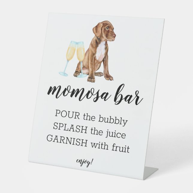 Momosa Bar Watercolor Pit Bull Theme Sign Sockelschild (Vorderseite)