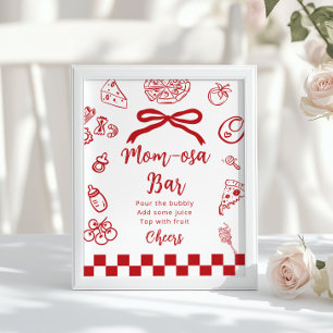 Momosa Bar Whimsical Bow Italienische Pizza Poster