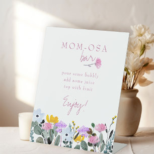 Momosa Bar Wildblume Rasen White Baby Dusche Sockelschild