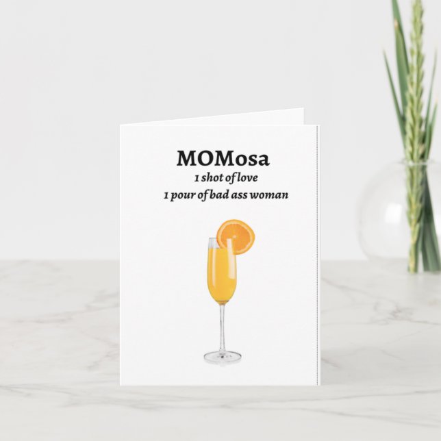Momosa Mother's Day Card, Drink Puns, Gift for Mom Karte (Vorderseite)