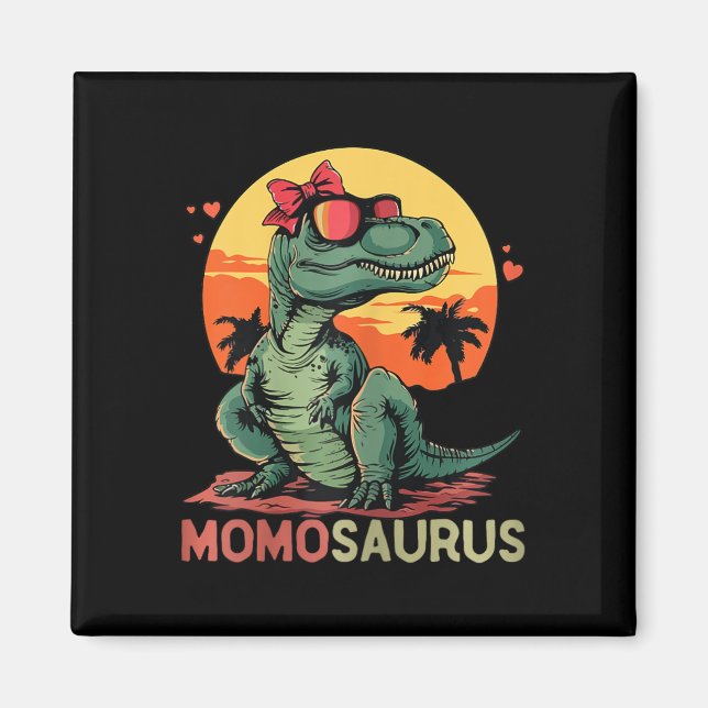 Momosaurus Dino Dinosaur Momo-saurus T-rex Mutter' Magnet (Vorne)