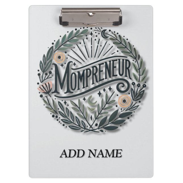 Mompreneur Themed Klemmbrett (Vorderseite)