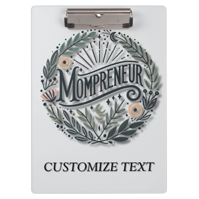 Mompreneur Themed Klemmbrett (Vorderseite)