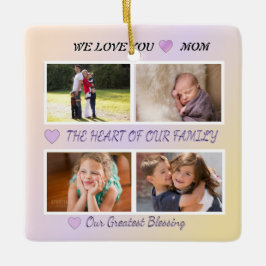 Mom's Joy - Pastel 4 Photo Tribute Keramikornament