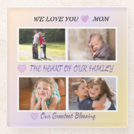 Mom's Light - Pastel 4 Photo Tribute Glasuntersetzer