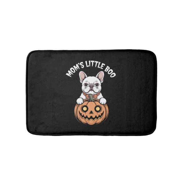 Mom's Little Boo French Bulldog Hallowen Badematte (Vorderseite)