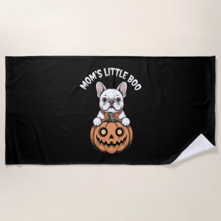 Mom's Little Boo French Bulldog Hallowen Strandtuch