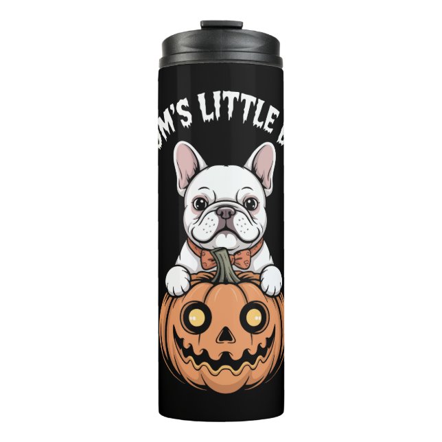 Mom's Little Boo French Bulldog Hallowen Thermosbecher (Vorderseite)