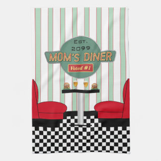 Moms Retro-Diner mit Burgern & Bier Geschirrtuch