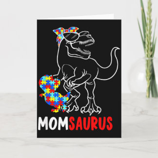 Momsaurus T Rex Dinosaur Autismus-Bewusstsein Mom  Karte