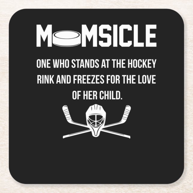 Momsicle Hockey-MAMA Rechteckiger Pappuntersetzer (Vorderseite)