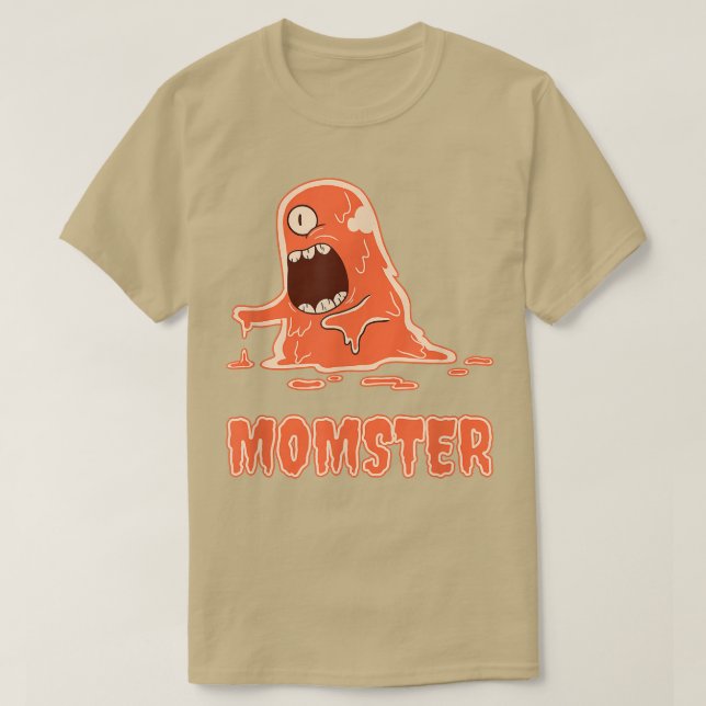Momster Beängstigend Orange Slime Monster Hallowee T-Shirt (Design vorne)