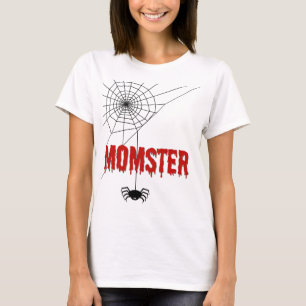 Momster-Blutstropfen-Schrift und Spinne T-Shirt