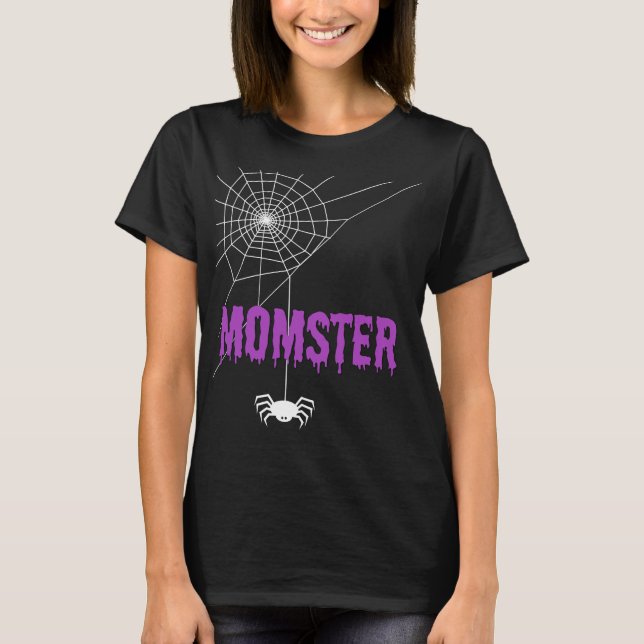 Momster Dripping Blood Font and Spider T-Shirt (Vorderseite)