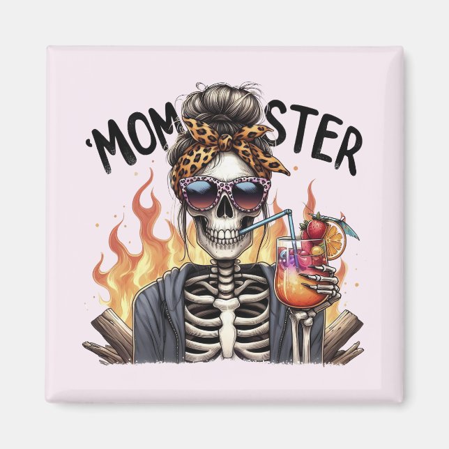 Momster: Eine feine Skeletton-Mama, die Sangria um Magnet (Vorne)
