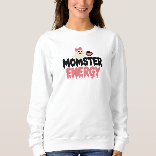 Momster Energy Niedlich Spooky Halloween Ghost Sweatshirt (Vorderseite)