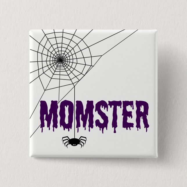 Momster Lila Driving Schriftart Spider Web Button (Vorderseite)