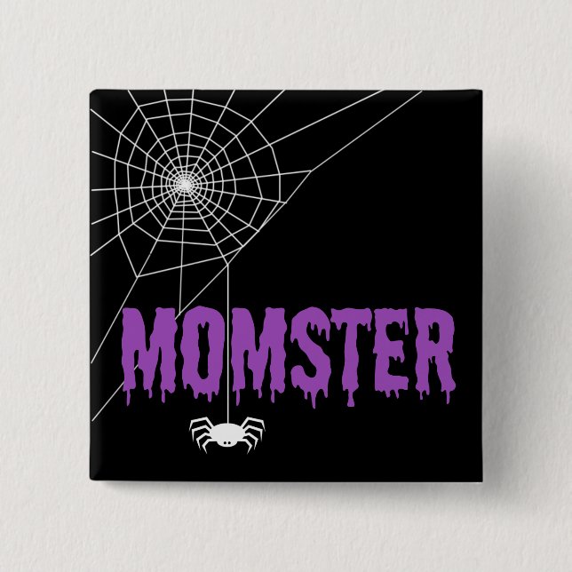 Momster Lila Driving Schriftart Spider Web Button (Vorderseite)