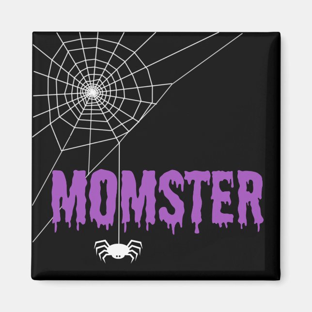 Momster Lila Driving Schriftart Spider Web Magnet (Vorne)