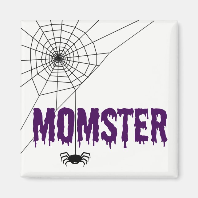 Momster Lila Driving Schriftart Spider Web Magnet (Vorne)
