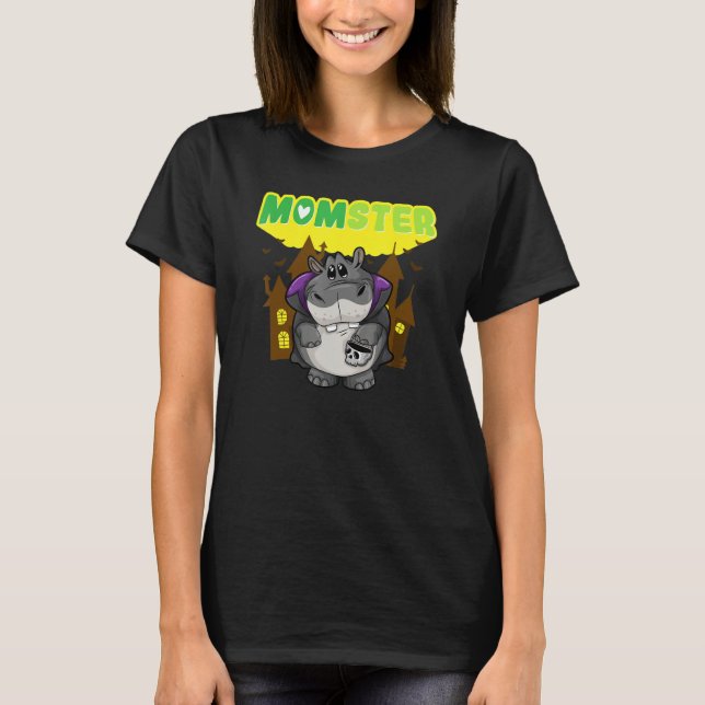 Momster Monster Mama Beängstigend Halloween Mommy  T-Shirt (Vorderseite)