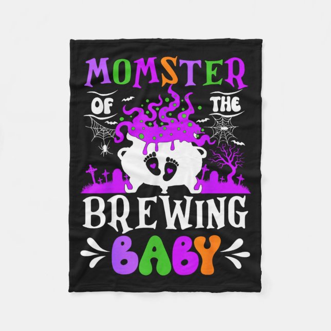 Momster Of The Brewing Baby Mom To Be Halloween  Fleecedecke (Vorderseite)