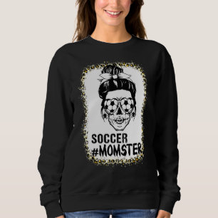 Momster Soccer Mama Messy Bun Skull für Frauen Hal Sweatshirt
