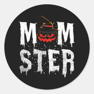 Momster T-Shirt Lustiges Halloween Kostüm für Mütt Runder Aufkleber