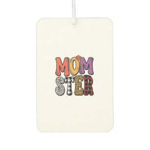 Momster Vintage-Mama Leopard Karo Typografie Desig Autolufterfrischer