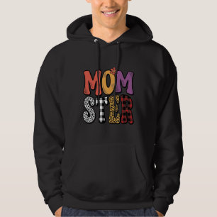 Momster Vintage Mama Leopard Plaid Typografie Desi Hoodie