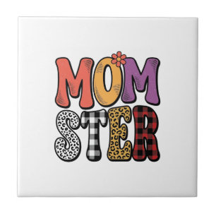 Momster Vintage-Mama-Leoparden-Karotypografie-Desi Fliese