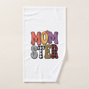 Momster Vintage-Mama-Leoparden-Karotypografie-Desi Handtuch