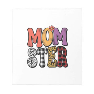 Momster Vintage-Mama-Leoparden-Karotypografie-Desi Notizblock