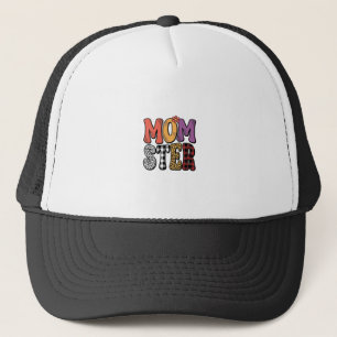 Momster Vintage-Mama-Leoparden-Karotypografie-Desi Truckerkappe