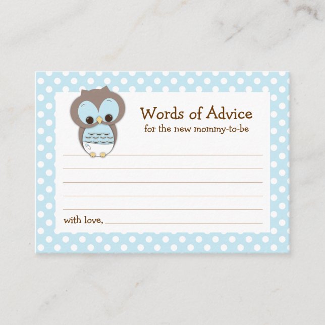 MOMY Advice Card Babydusche | Blau Hinweiskarte (Vorderseite)