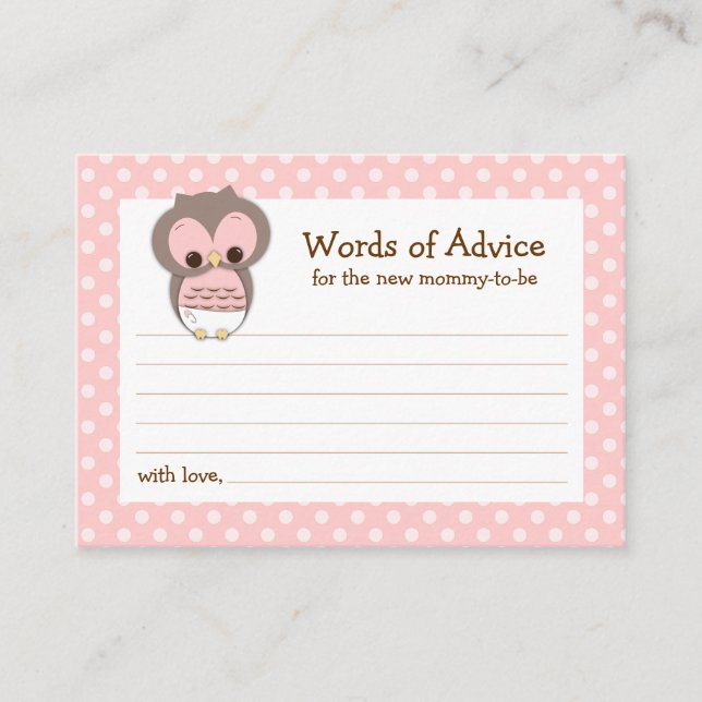 MOMY Advice Card Babydusche | Rosa Hinweiskarte (Vorderseite)
