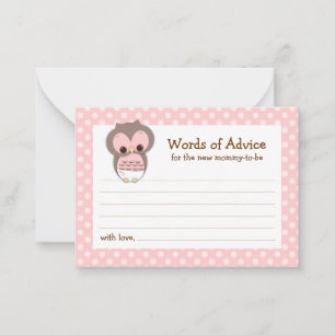 MOMY Advice Card Babydusche   Rosa Hinweiskarte