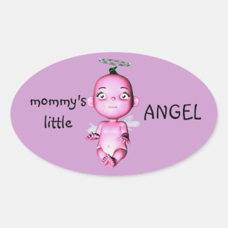 MOMYS KLEINE ANGEL-STICKER OVALER AUFKLEBER