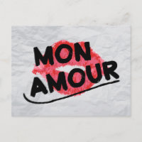 Mon Amour Roter Lippenstift Kuss Liebesbrief Mein