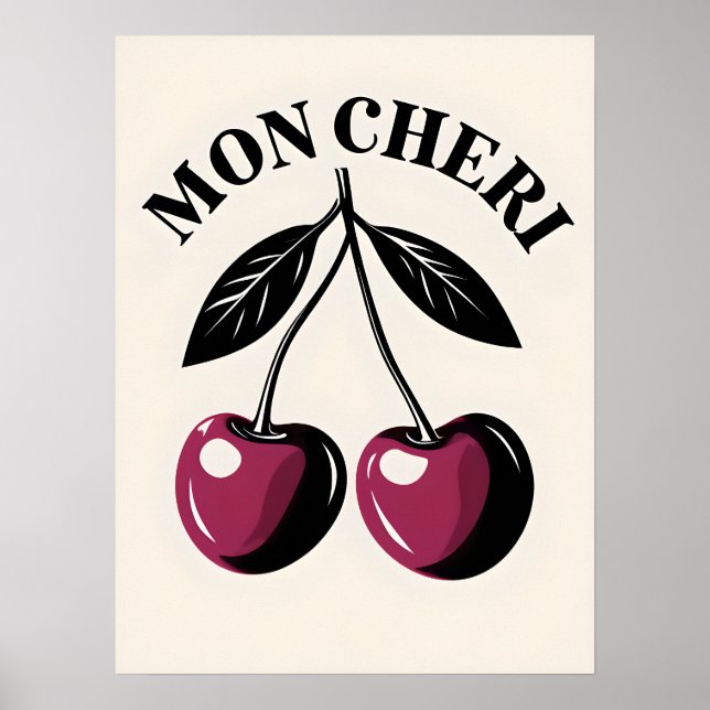 Mon Cheri Cherry Pop Art Poster (Vorne)