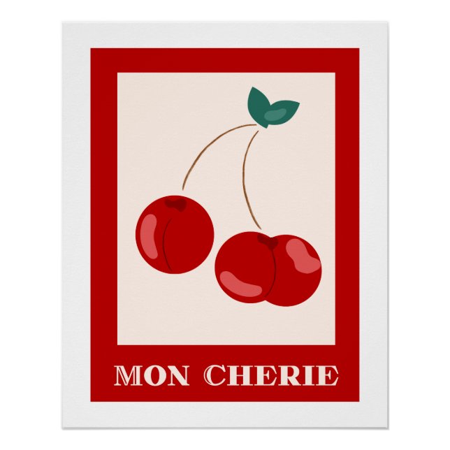 Mon Cherie Minimalistisch Chic Wall Art Poster (Vorderseite)