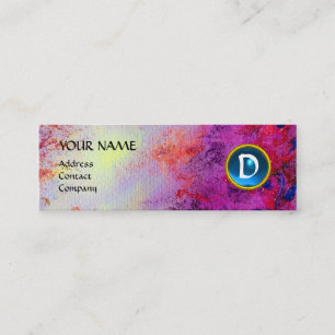 MON MONOGRAM hell fuchsisch lila blau Mini Visitenkarte