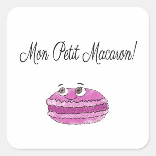Mon Petit Macaron Quadratischer Aufkleber