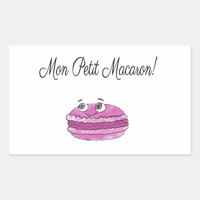 Mon Petit Macaron Rechteckiger Aufkleber (Vorderseite)
