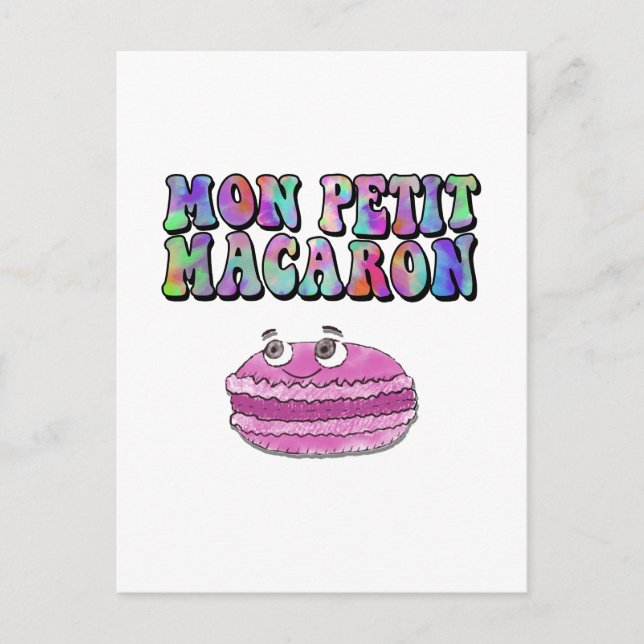 Mon Petit Macaron Retro Gefärbte Krawatte Groovy T Postkarte (Vorderseite)