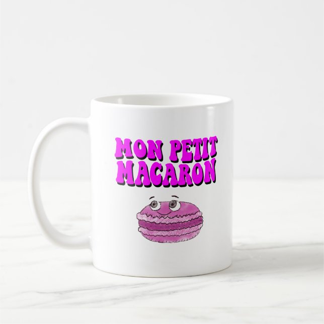 Mon Petit Macaron Retro Groovy Text Kaffeetasse (Links)