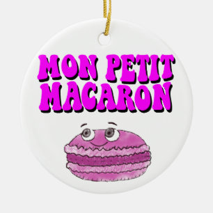 Mon Petit Macaron Retro Groovy Text Keramik Ornament