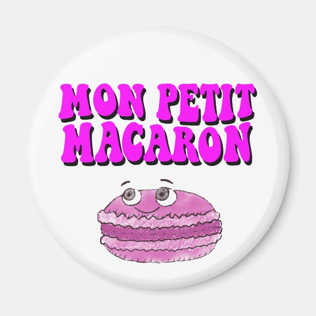 Mon Petit Macaron Retro Groovy Text Magnet (Vorne)